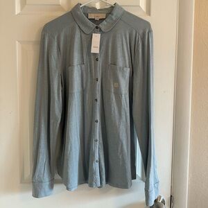 LOFT Women's Large Blue Button Up- NWT!